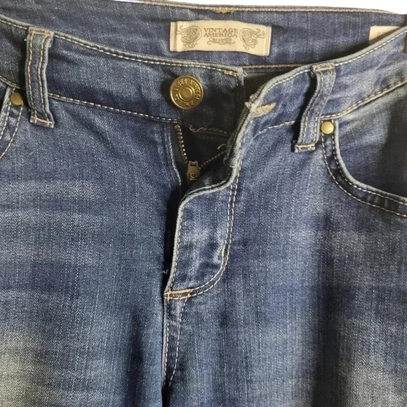 Vintage America‎ stone wash boho skinny jeans women’s Size 8/29 - Picture 3 of 9